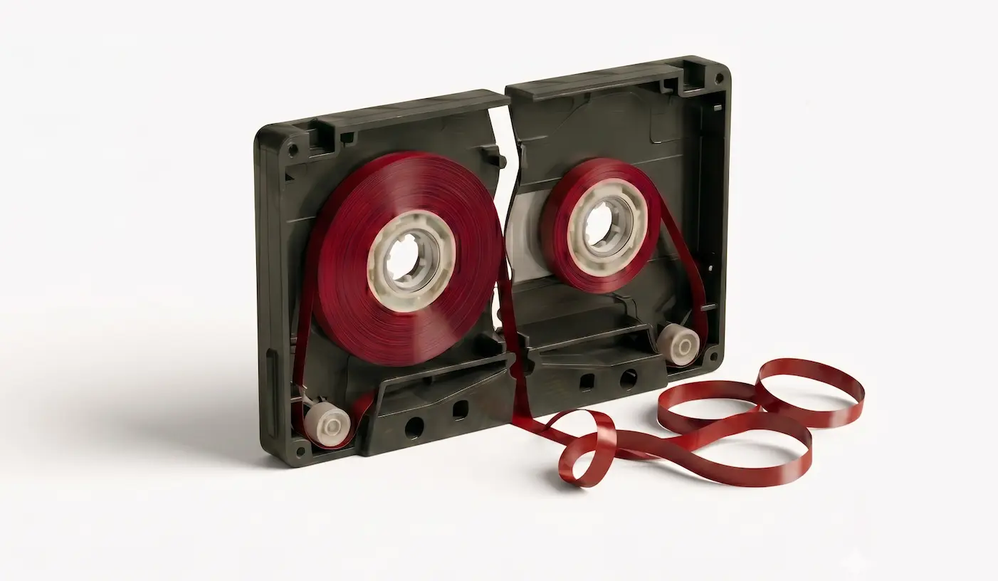 Broken music tape